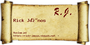 Rick János névjegykártya