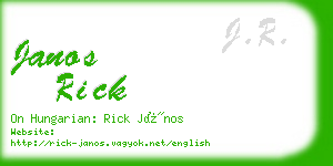 janos rick business card